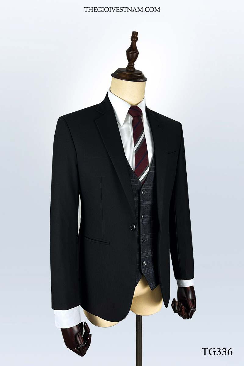 Bộ suit đen trơn một nút TG336 #2